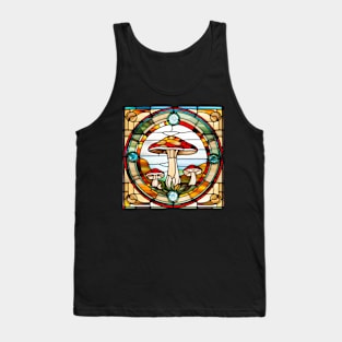 Cream Mushroom Trio Stained Glass Tank Top